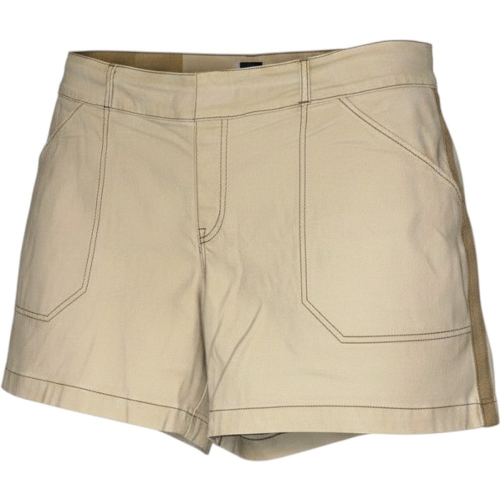 Spanx Shorts Womens Medium Khaki Twill Utility Chino Pockets Casual High Rise